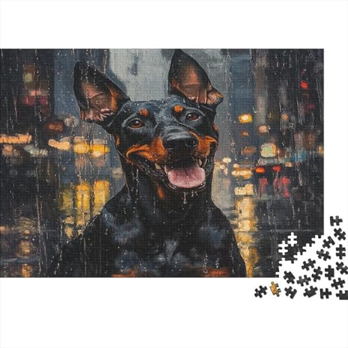 Dobermann Puzzle 1000 Teile Puzzles Für Erwachsene Lernspiel Herausforderungsspielzeug 1000-teilige Puzzlespiel Für Erwachsene Kinder Puzzel 1000pcs (75x50cm) von AQOVARLUX