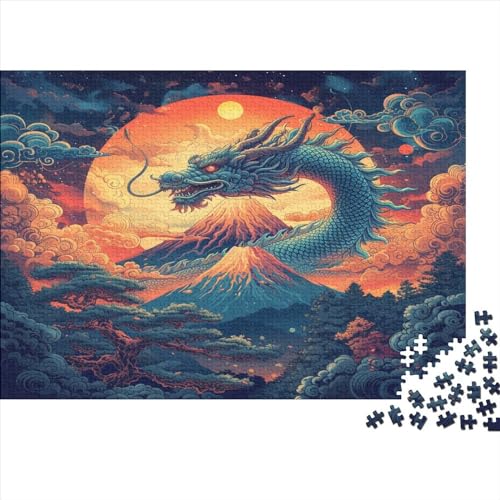 Drache 1000 Stück Puzzles Für Erwachsene Teenager Stress Abbauen Familien-Puzzlespiel Mit Poster in 1000-teiliges Puzzle Kinder Lernspiel Spielzeug Geschenk Puzzel 1000pcs (75x50cm) von AQOVARLUX