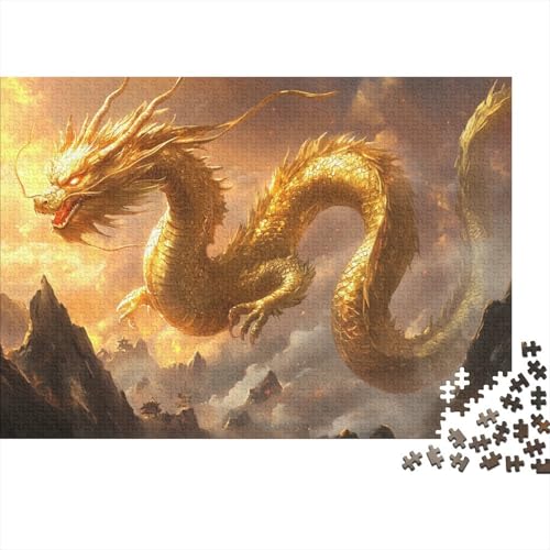 Drache Puzzle 1000 Teile,für Erwachsene, Impossible Puzzle,farbenfrohes Legespiel,Geschicklichkeitsspiel Für Die Ganze Familie,Erwachsenenpuzzle Puzzel 1000pcs (75x50cm) von AQOVARLUX