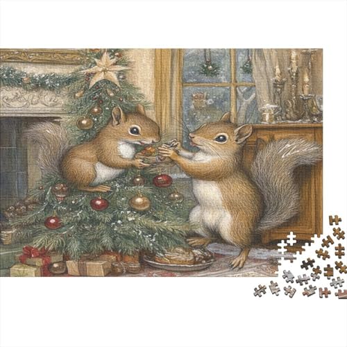 Eichhörnchen 1000 Stück Puzzles Für Erwachsene Teenager Stress Abbauen Familien-Puzzlespiel 1000-teiliges Puzzle Kinder Lernspiel Spielzeug Geschenk Puzzel 1000pcs (75x50cm) von AQOVARLUX