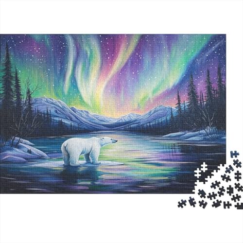 Eisbär 1000 Stück Puzzles Für Erwachsene Teenager Stress Abbauen Familien-Puzzlespiel 1000-teiliges Puzzle Kinder Lernspiel Spielzeug Geschenk Puzzel 1000pcs (75x50cm) von AQOVARLUX