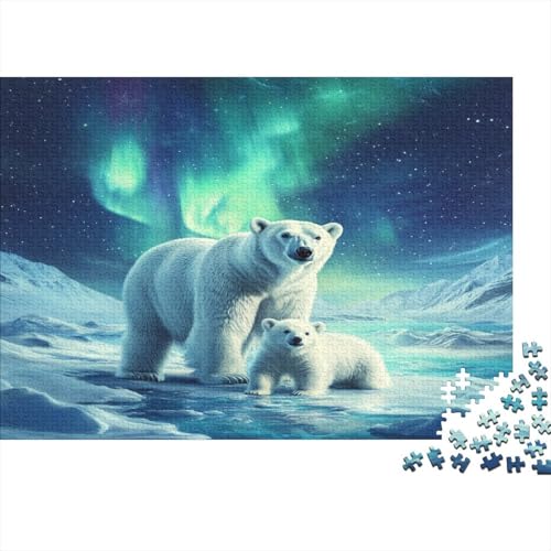 Eisbär Puzzle 1000 Teile Erwachsene Puzzles Für Erwachsene Klassische Puzzles 1000 Teile Erwachsene Puzzlespiel Schwer Pädagogisches Spielzeug Erwachsene Kinder Puzzel 1000pcs (75x50cm) von AQOVARLUX