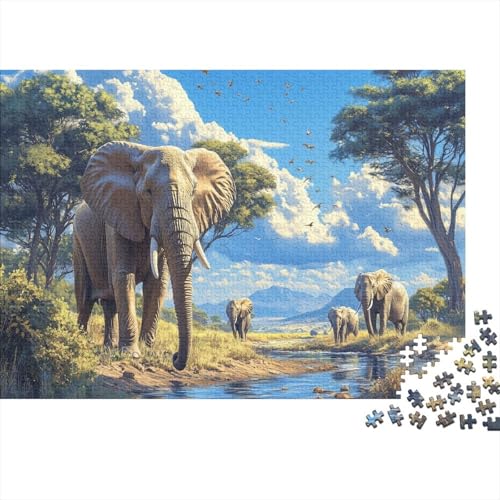 Elefant 1000 Teile, Impossible Puzzle,Geschicklichkeitsspiel Für Die Ganze Familie, Erwachsenenpuzzle Ab 14 Jahren Puzzel 1000pcs (75x50cm) von AQOVARLUX