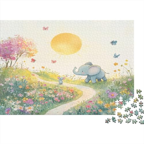 Elefant Puzzle 1000 Teile Erwachsener Kniffel Spaß Für Die Ganze Familie - Abwechslungsreiche 1000 Puzzleteilige Motive Puzzle Erwachsene, Puzzel 1000pcs (75x50cm) von AQOVARLUX