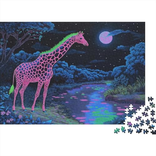 Giraffe 1000 Teile, Impossible Puzzle,Geschicklichkeitsspiel Für Die Ganze Familie, Erwachsenenpuzzle Ab 14 Jahren Puzzel 1000pcs (75x50cm) von AQOVARLUX