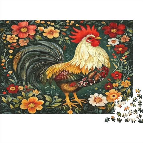 Hahn Puzzle 1000 Teile,für Erwachsene, Impossible Puzzle,farbenfrohes Legespiel,Geschicklichkeitsspiel Für Die Ganze Familie,Erwachsenenpuzzle Puzzel 1000pcs (75x50cm) von AQOVARLUX