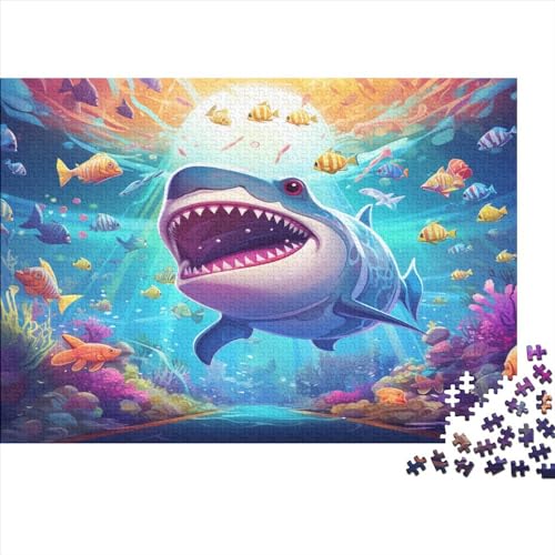 Hai Puzzle 1000 Teile Erwachsener Kniffel Spaß Für Die Ganze Familie - Abwechslungsreiche 1000 Puzzleteilige Motive Puzzlespiel Erwachsene, Puzzel 1000pcs (75x50cm) von AQOVARLUX