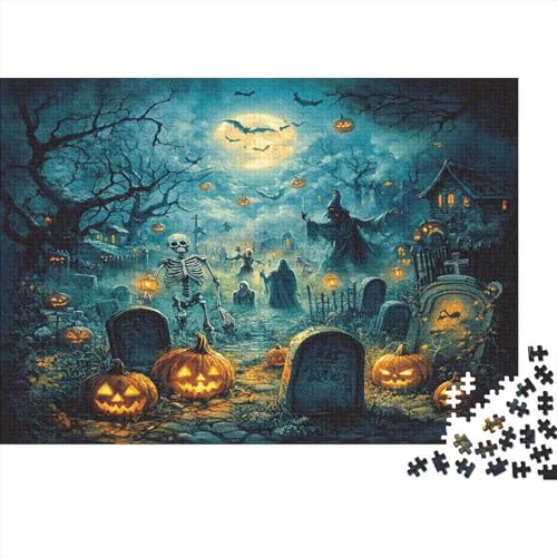 Halloween Village Puzzle 1000 Teile Puzzle Für Erwachsene Und Kinder Ab 14 Jahren Puzzel 1000pcs (75x50cm) von AQOVARLUX