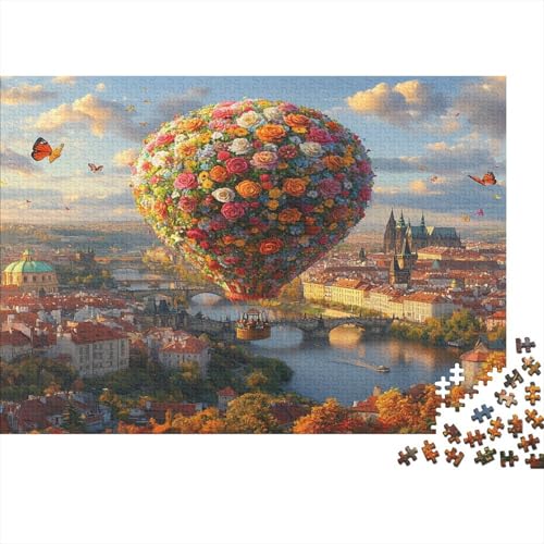 Heißluftballon 1000 Stück Puzzles Für Erwachsene Teenager Stress Abbauen Familien-Puzzlespiel 1000-teiliges Puzzle Kinder Lernspiel Spielzeug Geschenk Puzzel 1000pcs (75x50cm) von AQOVARLUX