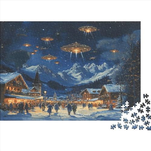 Holiday Village Square Puzzle 1000 Teile Erwachsene Erwachsene Klassische Puzzles 1000 Teile Erwachsene Puzzlespiel Schwer Pädagogisches Spielzeug Erwachsene Kinder Puzzel 1000pcs (75x50cm von AQOVARLUX