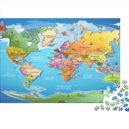 Karte von Europa 1000 Stück Puzzles Für Erwachsene Teenager Stress Abbauen Familien-Puzzlespiel Mit Poster in 1000-teiliges Puzzle Kinder Lernspiel Spielzeug Geschenk Puzzel 1000pcs (75x50cm) von AQOVARLUX