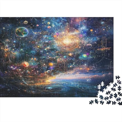 Kosmische Galaxie 1000 Stück Puzzles Für Erwachsene Teenager Stress Abbauen Familien-Puzzlespiel Mit Poster in 1000-teiliges Puzzle Kinder Lernspiel Spielzeug Geschenk Puzzel 1000pcs (75x50cm) von AQOVARLUX