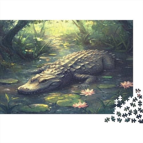 Krokodil 1000 Stück Puzzles Für Erwachsene Teenager Stress Abbauen Familien-Puzzlespiel 1000-teiliges Puzzle Kinder Lernspiel Spielzeug Geschenk Puzzel 1000pcs (75x50cm) von AQOVARLUX