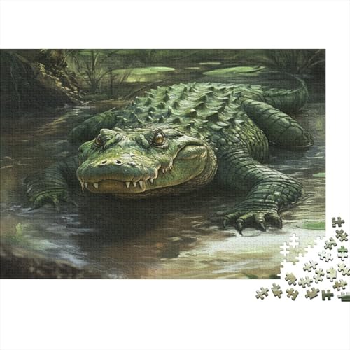 Krokodil Puzzle 1000 Teile Puzzles Für Erwachsene Lernspiel Herausforderungsspielzeug 1000-teilige Puzzlespiel Für Erwachsene Kinder Puzzel 1000pcs (75x50cm) von AQOVARLUX