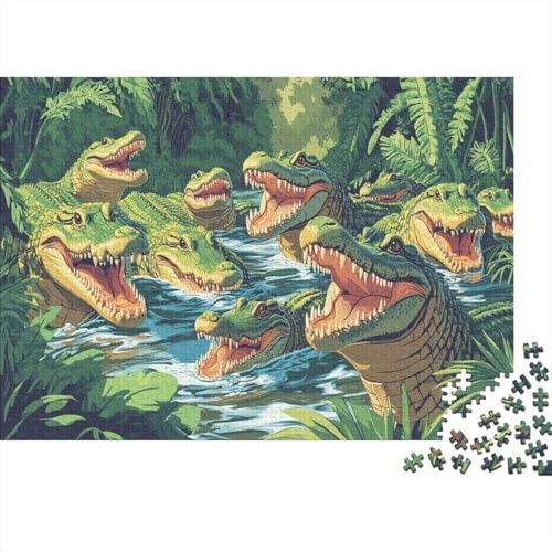 Krokodil Puzzlespiel 1000 Teile Puzzle Für Erwachsene Und Kinder Ab 14 Jahren, Erwachsenen Puzzlespiel Puzzel 1000pcs (75x50cm) von AQOVARLUX