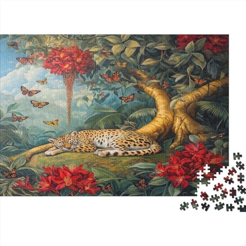 Leopard Puzzle 1000 Teile Erwachsene Puzzles Für Erwachsene Klassische Puzzles 1000 Teile Erwachsene Puzzlespiel Schwer Pädagogisches Spielzeug Erwachsene Kinder Puzzel 1000pcs (75x50cm) von AQOVARLUX