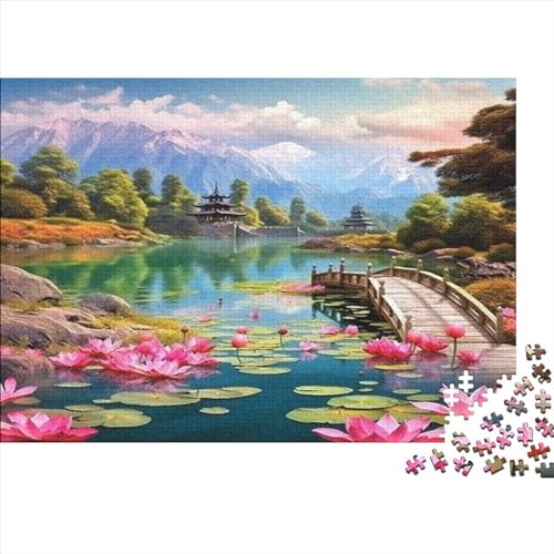 Lotus aus Holz 1000 Teile,Impossible Puzzle,Geschicklichkeitsspiel Für Die Ganze Familie, Erwachsenen Puzzlespiel Puzzel 1000pcs (75x50cm) von AQOVARLUX