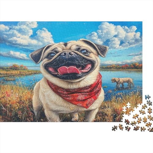 Mops Puzzle 1000 Teile Erwachsener Kniffel Spaß Für Die Ganze Familie - Abwechslungsreiche 1000 Puzzleteilige Motive Puzzlespiel Erwachsene, Puzzel 1000pcs (75x50cm) von AQOVARLUX