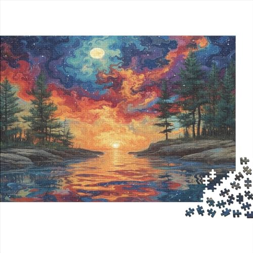 Naturlandschaft Puzzle 1000 Teile Erwachsene Puzzles Für Erwachsene Klassische Puzzles 1000 Teile Erwachsene Puzzlespiel Schwer Pädagogisches Spielzeug Erwachsene Kinder Puzzel 1000pcs (75x50cm) von AQOVARLUX