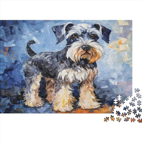 Ölgemälde Hund Puzzle 1000 Teile,für Erwachsene, Impossible Puzzle,farbenfrohes Legespiel,Geschicklichkeitsspiel Für Die Ganze Familie,Erwachsenenpuzzle Puzzel 1000pcs (75x50cm) von AQOVARLUX