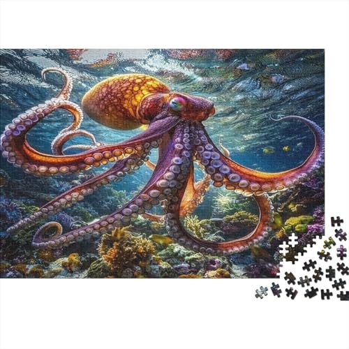 Oktopus Puzzle 1000 Teile,für Erwachsene, Impossible Puzzle,farbenfrohes Legespiel,Geschicklichkeitsspiel Für Die Ganze Familie,Erwachsenenpuzzle Puzzel 1000pcs (75x50cm) von AQOVARLUX