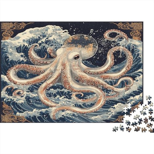 Oktopus Puzzlespiel 1000 Teile Erwachsene -Puzzle 1000 Stück Spiel Puzzles Für Erwachsene Kinder Puzzle Erwachsenen Puzzlespiel Puzzel 1000pcs (75x50cm) von AQOVARLUX