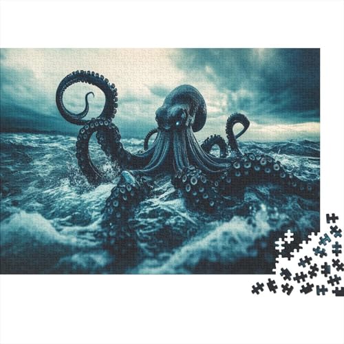 Oktopus Puzzlespiel 1000 Teile Puzzles Für Erwachsene Lernspiel Herausforderung Spielzeug 1000 Teile Puzzles Für Erwachsene Kinder Erwachsenen Puzzlespiel Puzzel 1000pcs (75x50cm) von AQOVARLUX