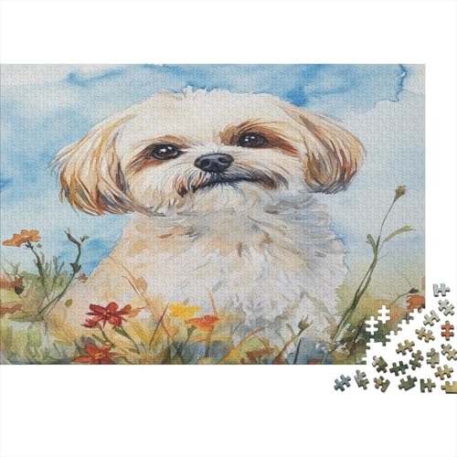 Papillonhund 1000 Stück Puzzles Für Erwachsene Teenager Stress Abbauen Familien-Puzzlespiel 1000-teiliges Puzzle Kinder Lernspiel Spielzeug Geschenk Puzzel 1000pcs (75x50cm) von AQOVARLUX