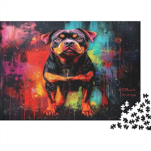 Rottweiler Puzzle 1000 Teile Erwachsener Kniffel Spaß Für Die Ganze Familie - Abwechslungsreiche 1000 Puzzleteilige Motive Puzzlespiel Erwachsene, Puzzel 1000pcs (75x50cm) von AQOVARLUX