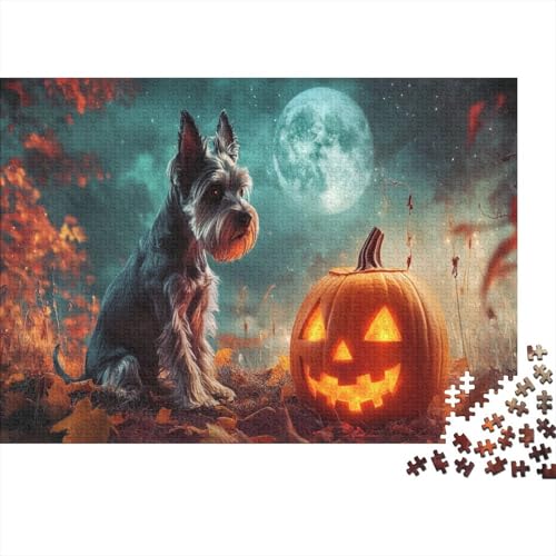 Schnauzer Puzzle 1000 Teile Erwachsene Puzzles Für Erwachsene Klassische Puzzles 1000 Teile Erwachsene Puzzlespiel Schwer Pädagogisches Spielzeug Erwachsene Kinder Puzzel 1000pcs (75x50cm) von AQOVARLUX