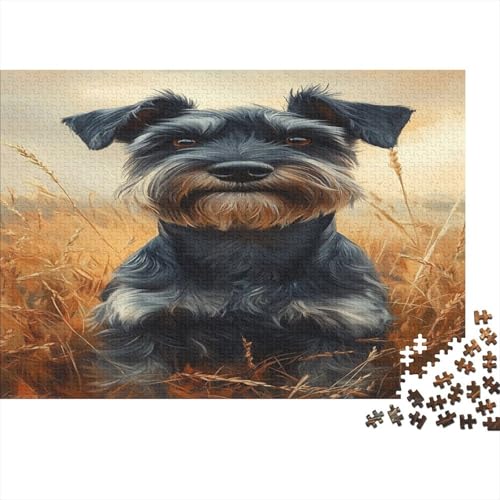 Schnauzer Puzzle 1000 Teile Erwachsene Puzzles Für Erwachsene Klassische Puzzles 1000 Teile Erwachsene Puzzlespiel Schwer Pädagogisches Spielzeug Erwachsene Kinder Puzzel 1000pcs (75x50cm) von AQOVARLUX