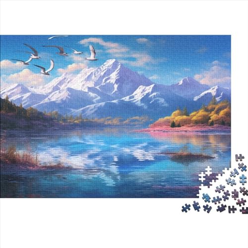 Seen and Snowy Mountains Puzzle 1000 Teile Erwachsener Kniffel Spaß Für Die Ganze Familie - Abwechslungsreiche 1000 Puzzleteilige Motive Puzzle Erwachsene, Puzzel 1000pcs (75x50cm) von AQOVARLUX