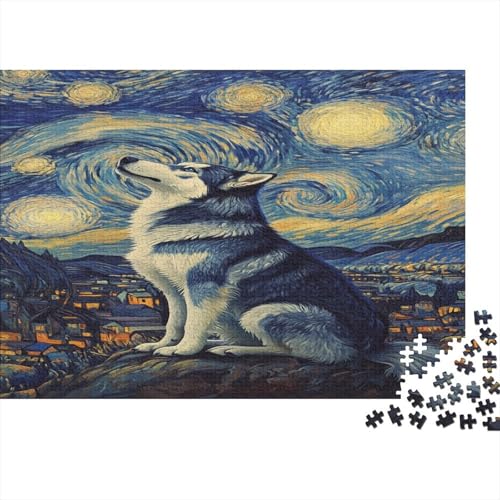 Sibirischer Husky Puzzle 1000 Teile Puzzle Für Erwachsene Und Kinder Ab 14 Jahren Puzzel 1000pcs (75x50cm) von AQOVARLUX