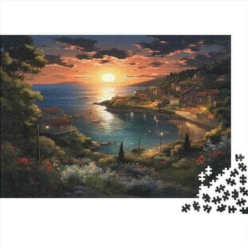 Sonnenuntergang über dem Hafen Puzzle 1000 Teile Erwachsener Kniffel Spaß Für Die Ganze Familie - Abwechslungsreiche 1000 Puzzleteilige Motive Puzzlespiel Erwachsene, Puzzel 1000pcs (75x50cm) von AQOVARLUX