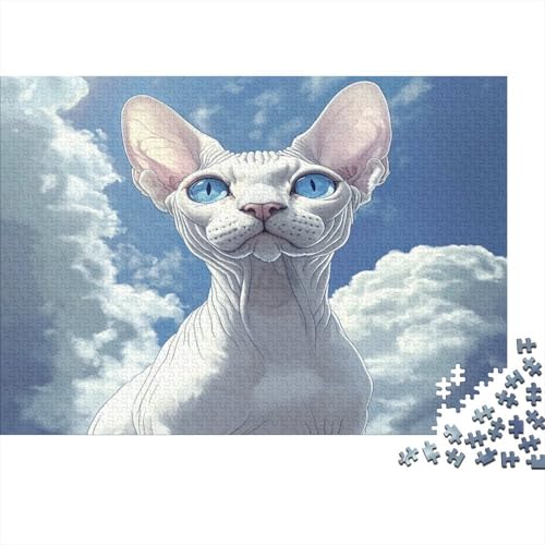 Sphinx Katze 1000 Stück Puzzles Für Erwachsene Teenager Stress Abbauen Familien-Puzzlespiel Mit Poster in 1000-teiliges Puzzle Kinder Lernspiel Spielzeug Geschenk Puzzel 1000pcs (75x50cm) von AQOVARLUX