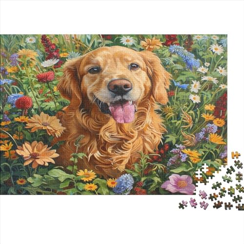 Süßer Hund 1000 Teile, Impossible Puzzle,Geschicklichkeitsspiel Für Die Ganze Familie, Erwachsenenpuzzle Ab 14 Jahren Puzzel 1000pcs (75x50cm) von AQOVARLUX