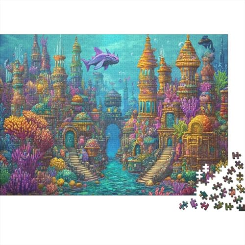 Unterwasserpalast Puzzle 1000 Teile Erwachsener Kniffel Spaß Für Die Ganze Familie - Abwechslungsreiche 1000 Puzzleteilige Motive Puzzle Erwachsene, Puzzel 1000pcs (75x50cm) von AQOVARLUX