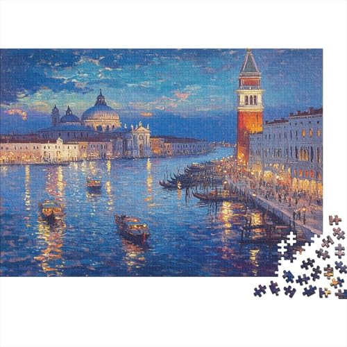 Venedig Water City 1000 Teile,Impossible Puzzle,Geschicklichkeitsspiel Für Die Ganze Familie, Erwachsenen Puzzlespiel Puzzel 1000pcs (75x50cm) von AQOVARLUX