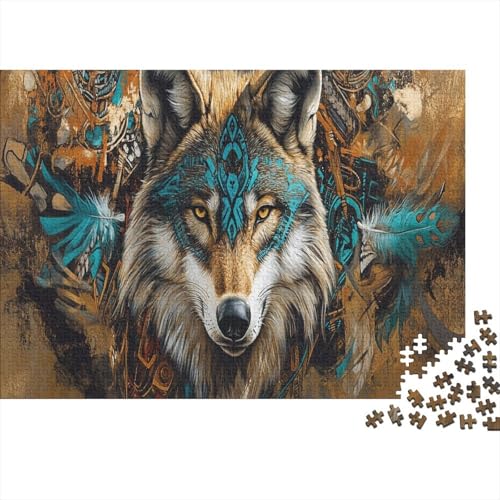 Wolf 1000 Stück Puzzles Für Erwachsene Teenager Stress Abbauen Familien-Puzzlespiel 1000-teiliges Puzzle Kinder Lernspiel Spielzeug Geschenk Puzzel 1000pcs (75x50cm) von AQOVARLUX