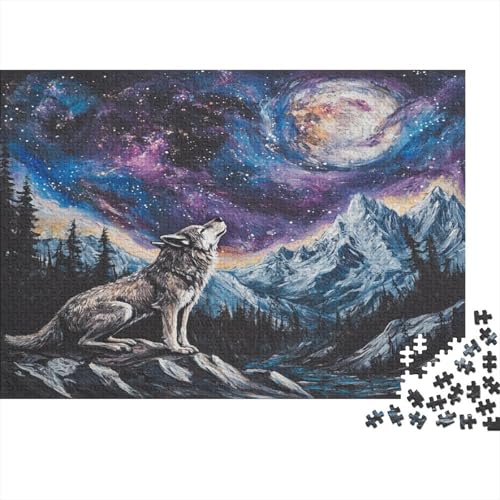 Wolf Puzzle 1000 Teile,für Erwachsene, Impossible Puzzle,farbenfrohes Legespiel,Geschicklichkeitsspiel Für Die Ganze Familie,Erwachsenenpuzzle Puzzel 1000pcs (75x50cm) von AQOVARLUX