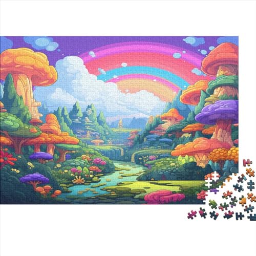 Wunderland Puzzle 1000 Teile,für Erwachsene, Impossible Puzzle,farbenfrohes Legespiel,Geschicklichkeitsspiel Für Die Ganze Familie,Erwachsenenpuzzle Puzzel 1000pcs (75x50cm) von AQOVARLUX