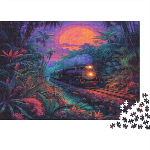 Zug Sternennacht Puzzle 1000 Teile Puzzles Für Erwachsene Lernspiel Herausforderungsspielzeug 1000-teilige Puzzlespiel Für Erwachsene Kinder Puzzel 1000pcs (75x50cm) von AQOVARLUX