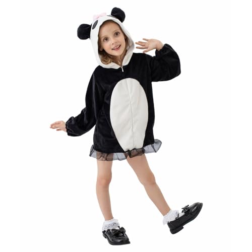 AQRTPXU Panda Kleid Dress Rollenspiel Kinder Performance Kostüm Cosplay Kindertag Karneval, Geburtstag, Party, Halloween, Weihnachten von AQRTPXU