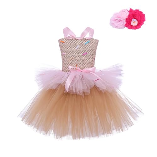 AQRTPXU Prinzessin Kleider Candy-Kleid Kostüm Mädchen Mesh Kuchen Kleider für Urlaub Bash Kinder Geburtstag Party Thema Partei Halloween Candy Kostüm für Kinder von AQRTPXU