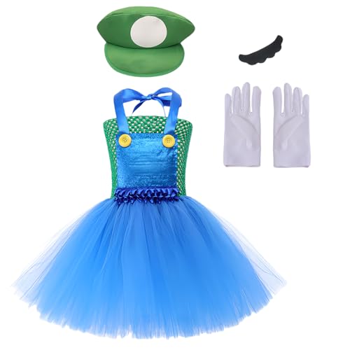 AQRTPXU Super Brothers Cosplay Costume Outfit Mario Kostüm Kleider Feen Tutu Rock Ballett for Girls Carnival Theme Party Parent-Child Fancy Dress Christmas Gifts von AQRTPXU