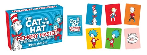 AQUARIUS Cat in The Hat Memory Master Kartenspiel - Lustiges Familien-Partyspiel für Kinder, Jugendliche & Erwachsene - Unterhaltsames Spieleabendgeschenk - Offizielles Dr. Seuss Merchandise von AQUARIUS