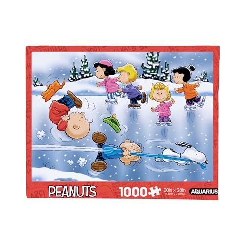 AQUARIUS Charlie Brown Christmas Skating Puzzle (1000-teiliges Puzzle) – blendfrei – präzise Passform – praktisch kein Puzzle-Staub – offiziell Lizenziertes Peanuts-Merchandise & Sammlerstücke – 50,8 von AQUARIUS