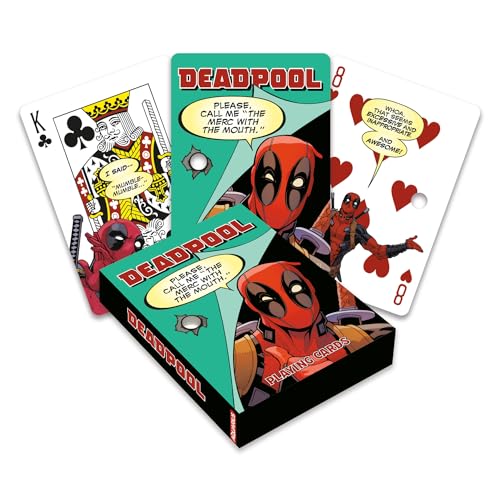AQUARIUS Deadpool Quotes Spielkarten – Kartendeck mit Deadpool-Motiv für Ihre Lieblingskartenspiele – Offiziell lizenzierte Deadpool-Merchandise-Artikel und Sammlerstücke von AQUARIUS