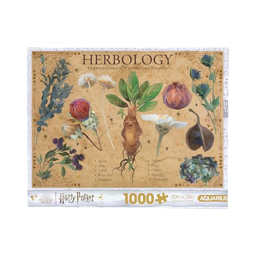 AQUARIUS Harry Potter Herbology 1000 Teile Puzzle (1000 Teile Puzzle) – blendfrei – präzise Passform – Offiziell Lizenziertes Harry-Potter-Merchandise-Produkt und Sammlerstücke – 50,8 x 71,1 cm von AQUARIUS