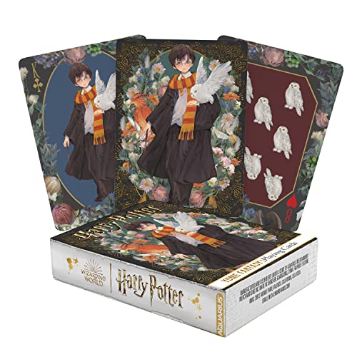 AQUARIUS Harry Potter Spielkarten – Harry Potter Kartendeck für Ihre Lieblingskartenspiele – Offiziell lizenziertes Harry Potter Merchandise & Sammlerstücke, Braun, Weiß, Orange, 2,5 x 3,5 von AQUARIUS